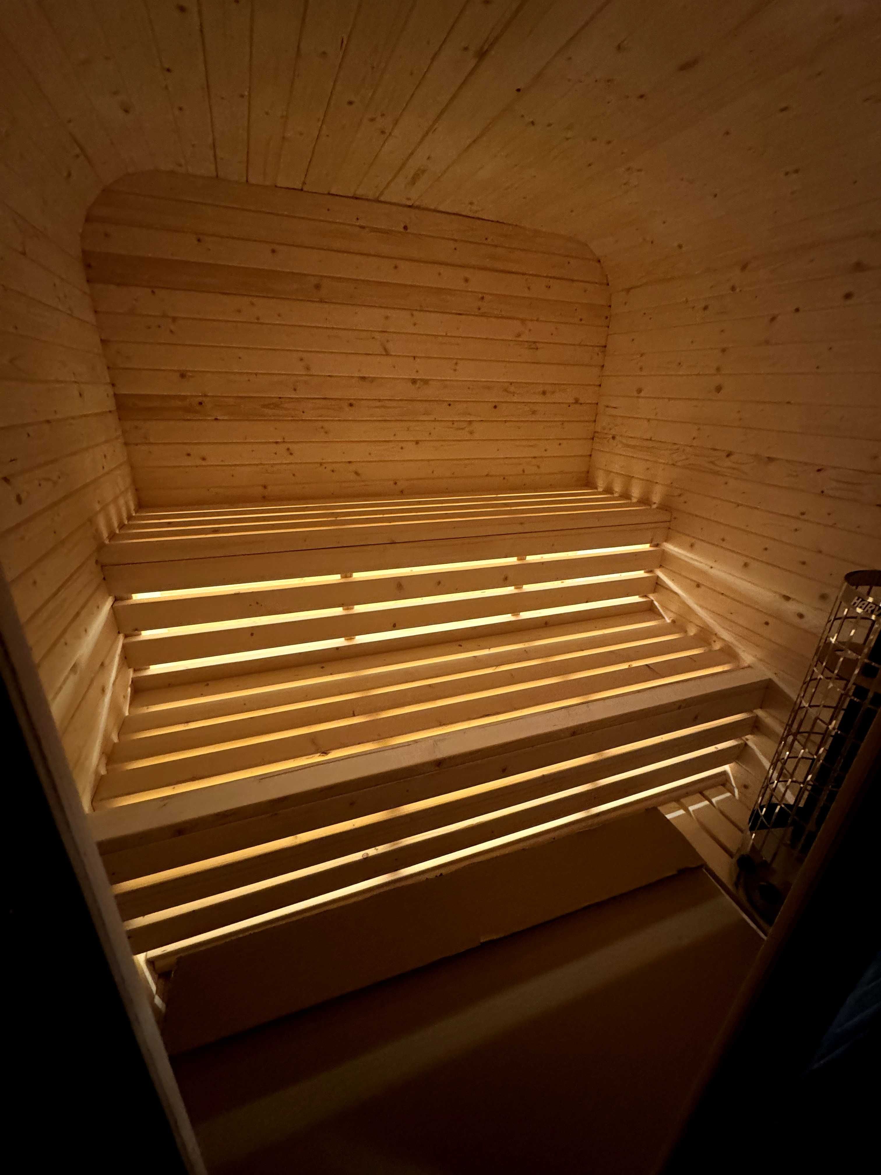 Kwadratowa sauna ogrodowa, 200cm Quadro PREMIUM dobierz piec i dodatki