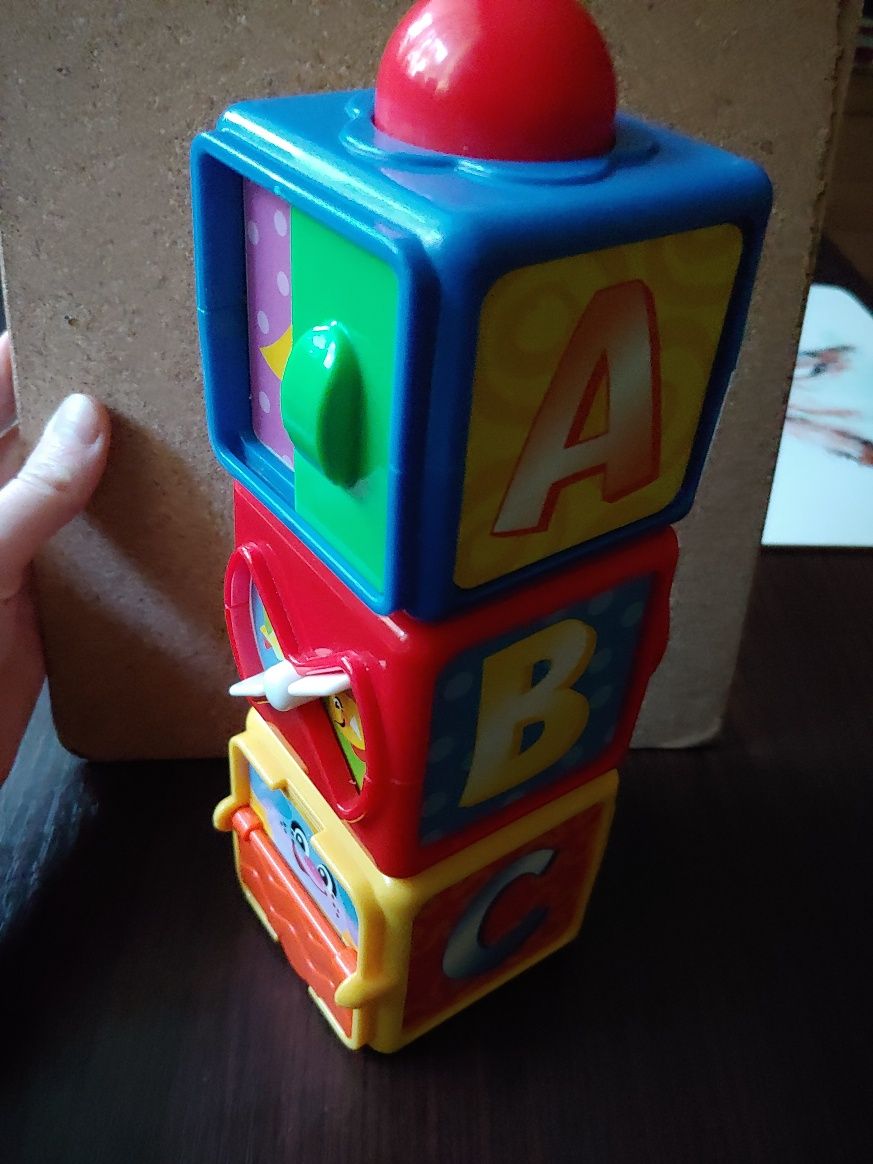 Fisher-Price, Aktywne Klocki Ze Zwierzątkami Zestaw 3 Klocków Zabawka