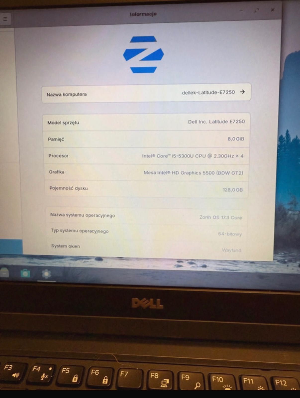 Dell latitude E7250 Linux Zorin