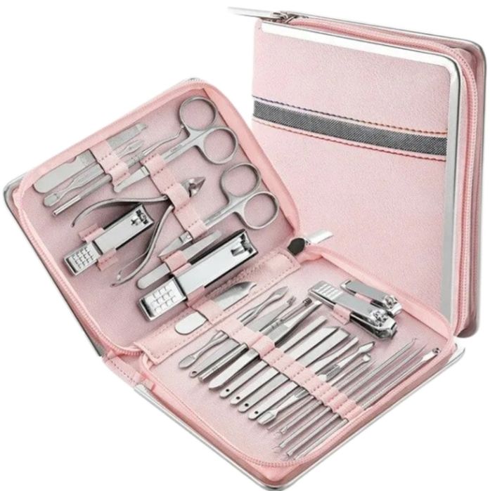 Zestaw do manicure pedicure profesjonalny 26 narzędzi ze stali 24h