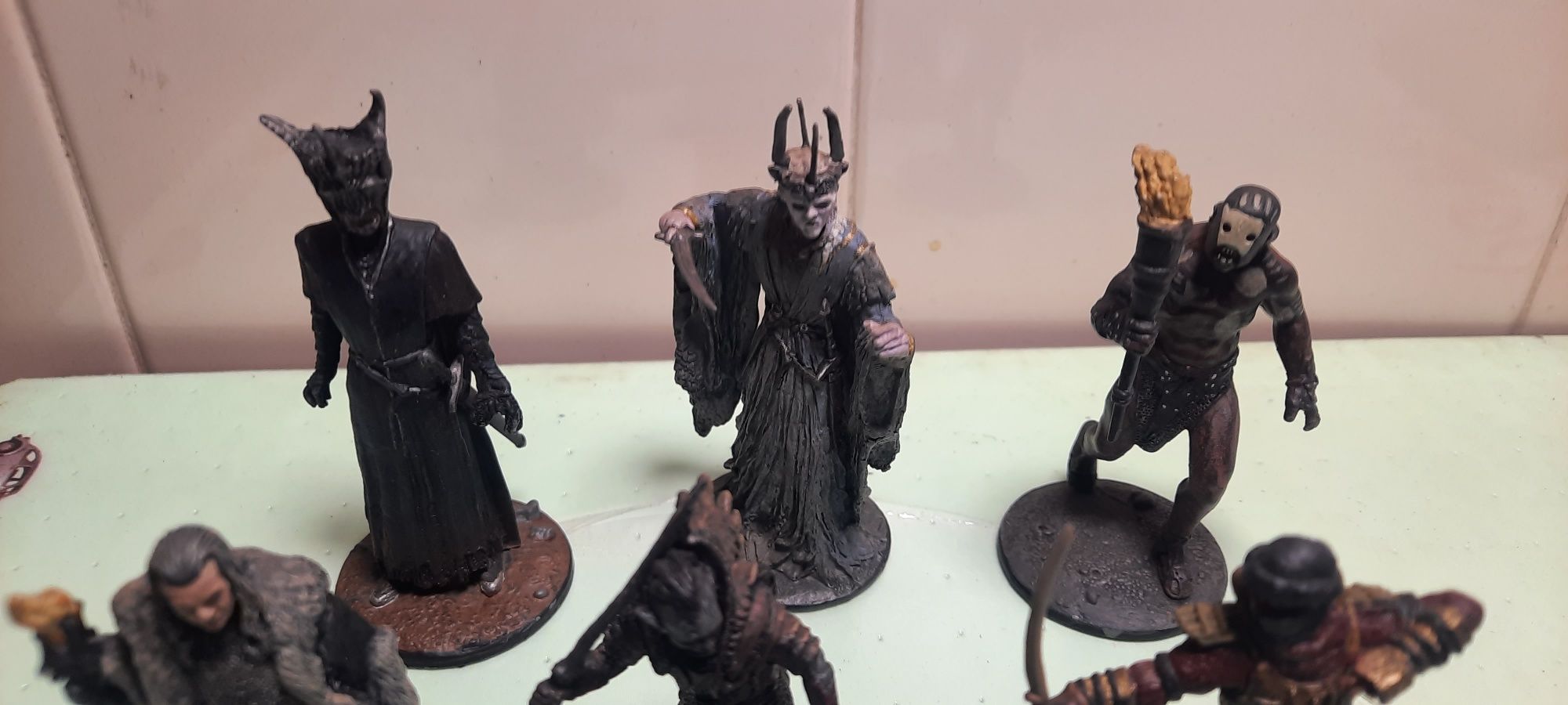9 figuras em metal da série Senhor dos Anéis Lord of the rings
