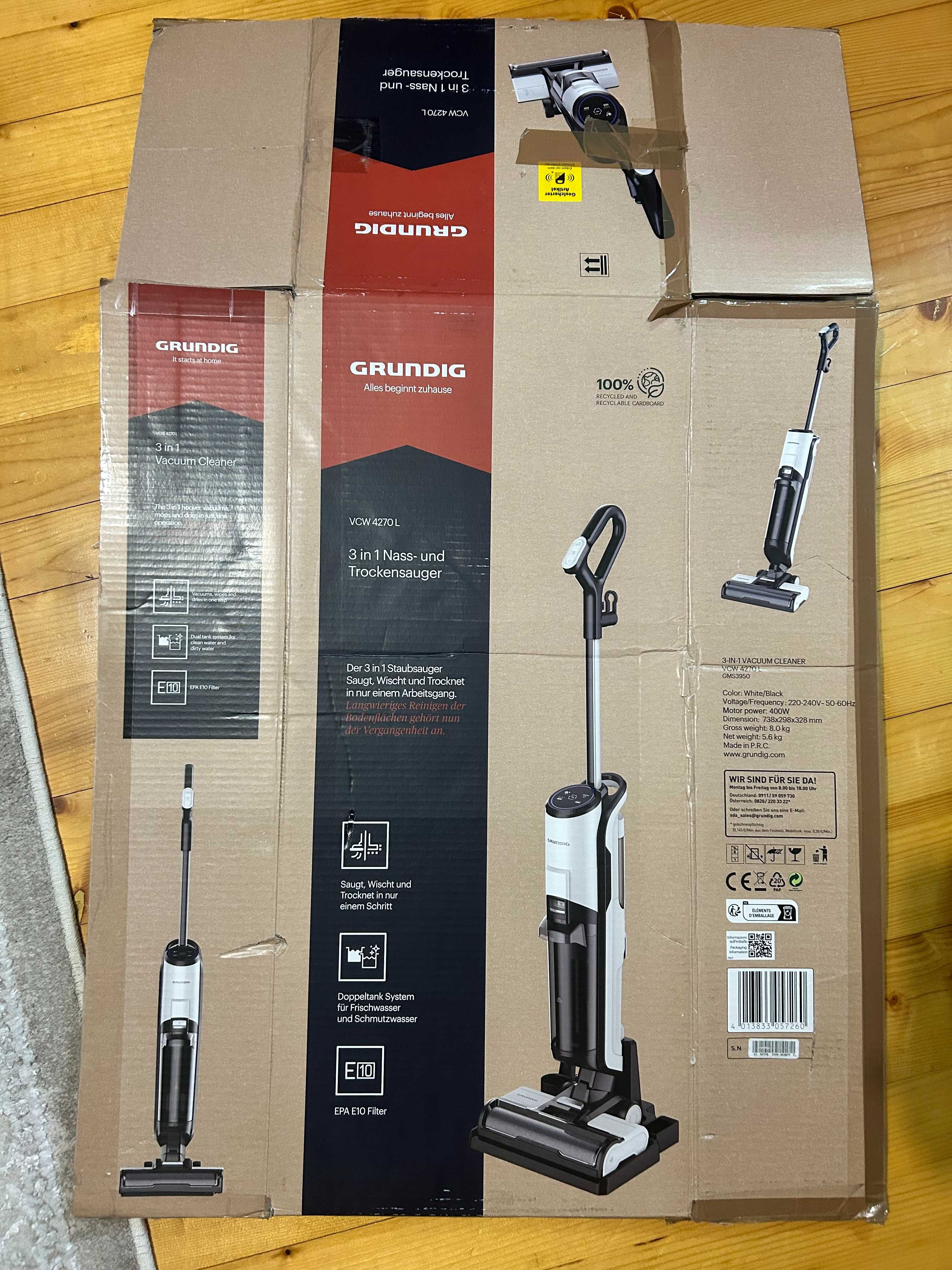 Пилосос вертикал бездротовий безмішковий вологе/сухе Grundig vcw4270l