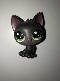 Unikatowy kotek LPS czarny brokat Littlest pet shop Lucky Dozen