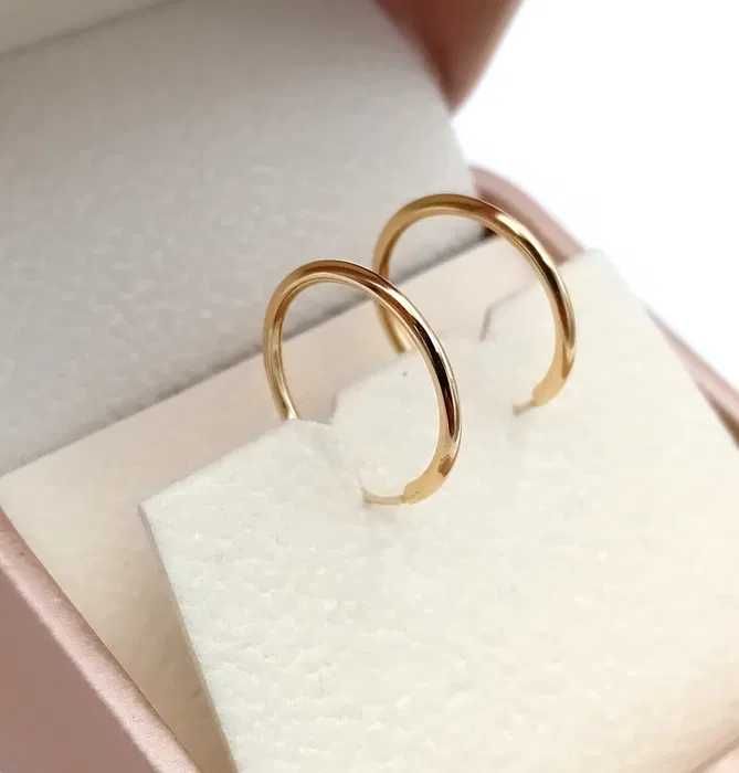 Złote Kolczyki Koła kółka Kółeczka Próba 585 1,5 cm NOWE/Fajne Okazje