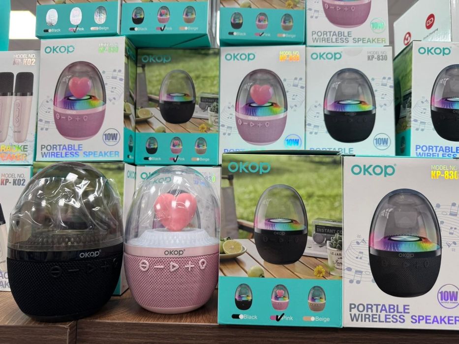 Głośnik Bluetooth OKOP KP-830 z efektem LED i serduszkiem – 10W