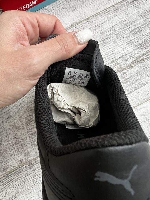 Кросівки кеди Puma нові дитячі кроссовки черные  чорні шкіра кожа