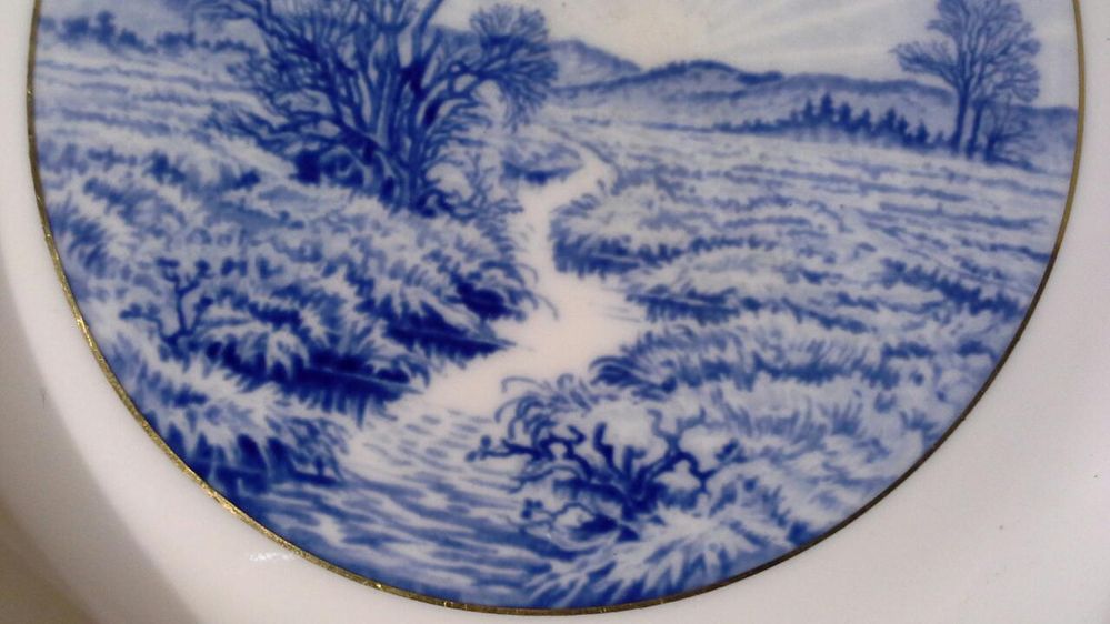 Porcelana MEISSEN, Kobaltowy Talerz Wiszący Miśnia, Saksonia Śliczny