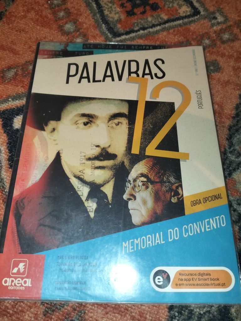 Livro de exercícios " Palavras 12" + Memorial do Convento 12° ano