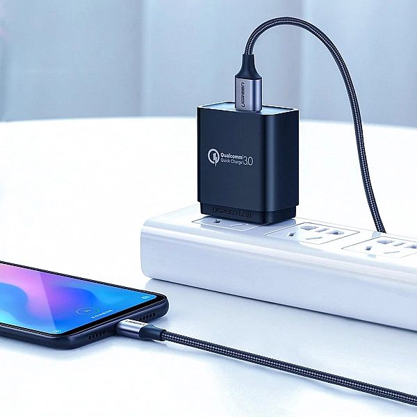 Ugreen kabel przewód USB - USB Typ C Quick Charge 3.0/3A 2m szary (601