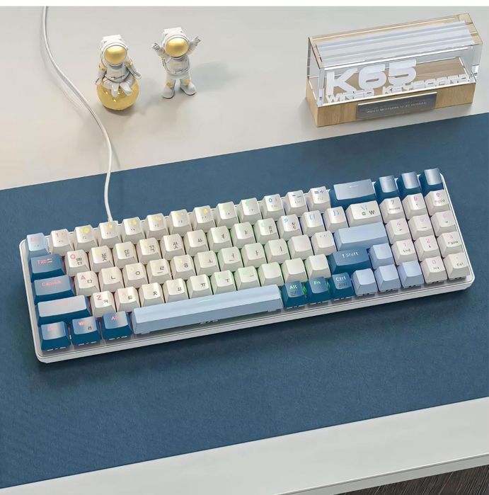 Механічна клавіатура на червоних свічах з RGB Блакитна K65 УЦІНКА!