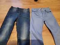 2 pary spodni jegginsy jeans jak nowe dziewczynka 128 h&m