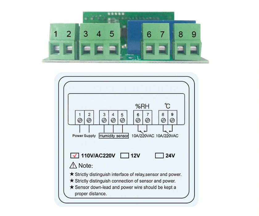 Termostato e Higrostato, Controlador Humidade e Temperatura 220V 0.1º