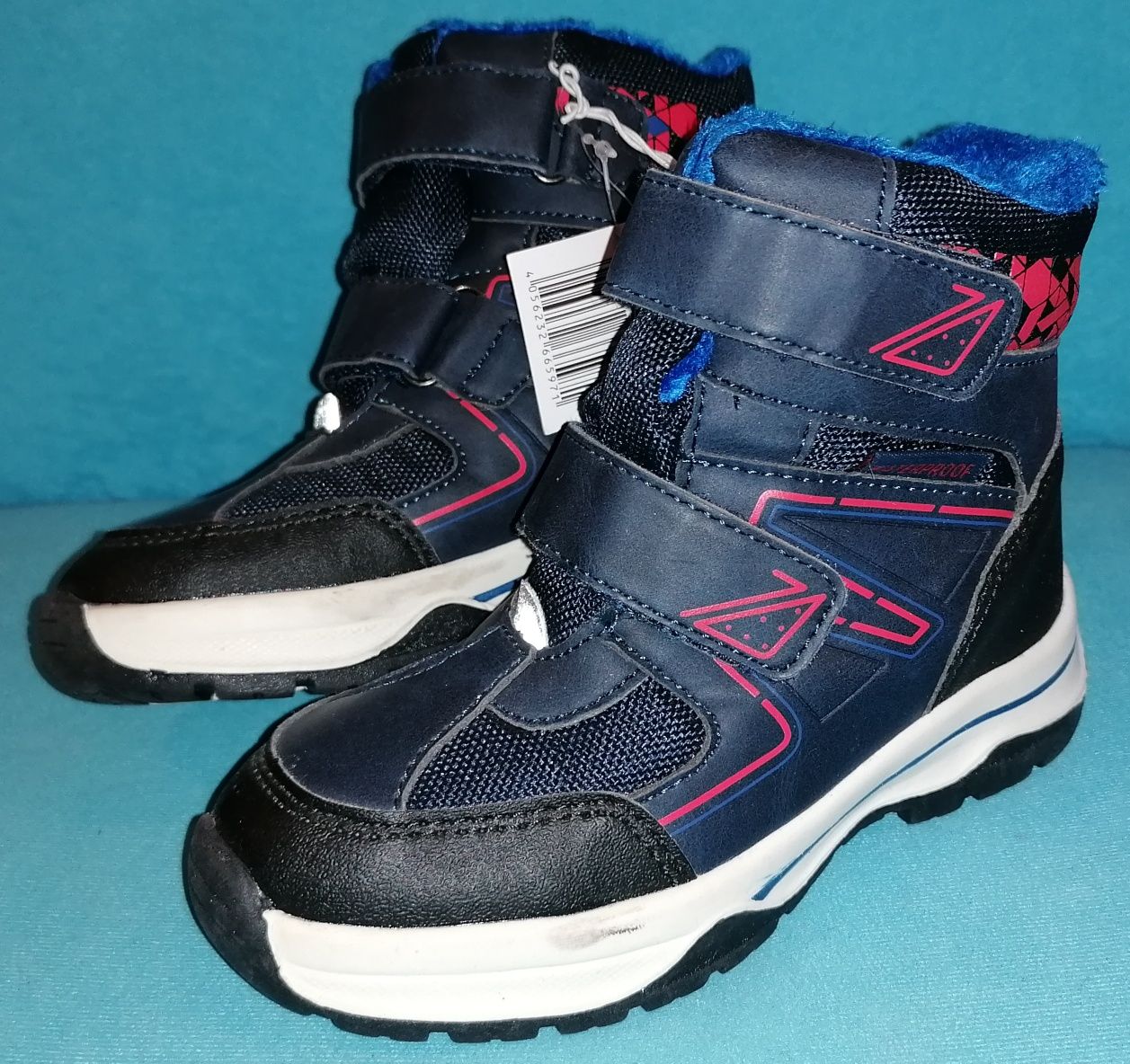 Nowe 28 zimowe ciepłe buty na rzepy dla chłopca goretex