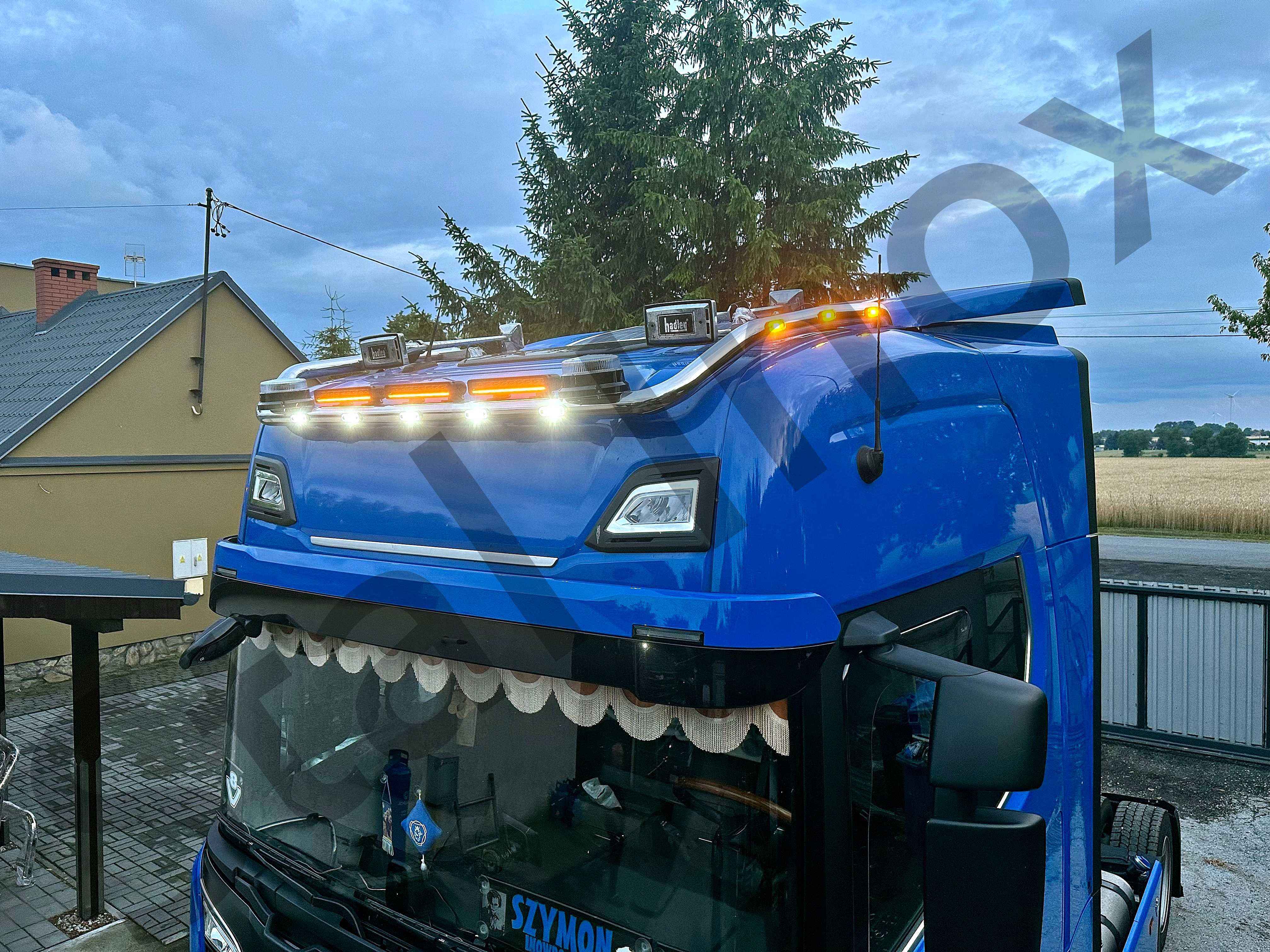 Orurowanie górne stal nierdzewna Scania Next Gen S / R oświetlenie led