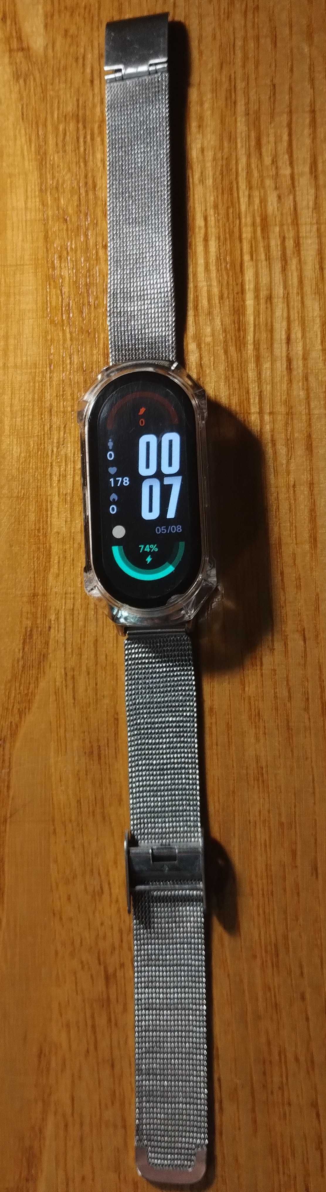 Xiaomi Smart Band 8 + железный ремешок + защитное стекло + зарядка