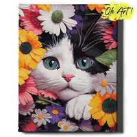 Malowanie po numerach, 40x50 cm - Kotek w kwiatach / Oh-Art