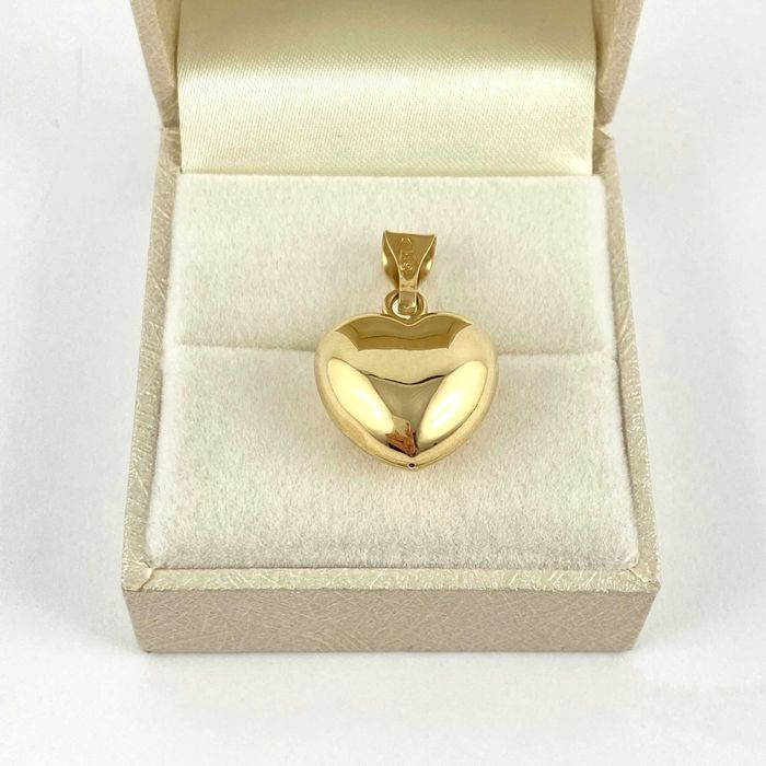 Efektowna ZŁOTA zawieszka SERCE zdobione PRÓBA 585 (14K)