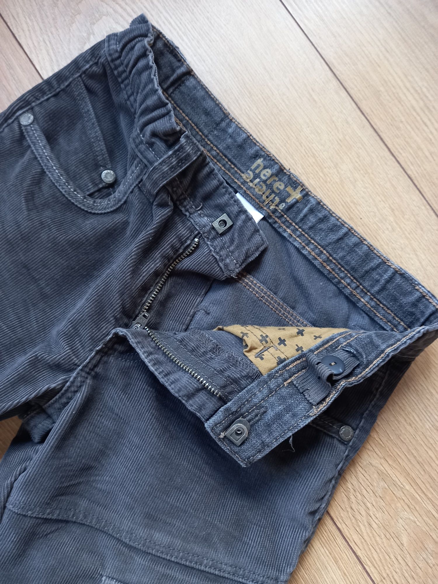 Spodnie bojówki na szczupłego, C&A, r.134, szare, sztruksowe
