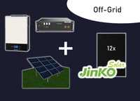 Instalacja Off-Grid 1f 5kW PANELE + INWERTER + MAGAZYN /  NA GRUNT