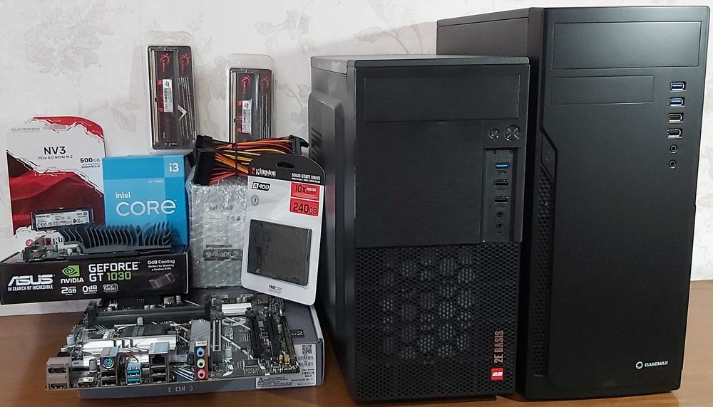 НОВИЙ Системний блок (IntCoi3-12100,AsusB760M-A,16Gb,500GbNVMe,GeForce