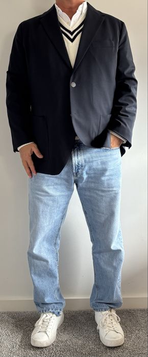 Blazer Navy Massimo Dutti 54 com botões metálicos