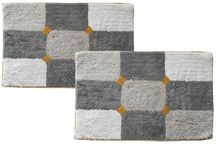 Zestaw 2 dywaników 50x80cm 100% bawełna szary do sypialni łazienki