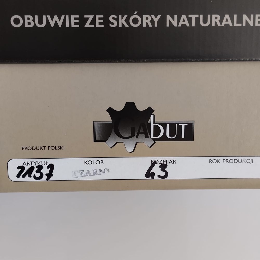 Gabut buty eleganckie pantofle oficjalne skórzane skóra naturalna 43