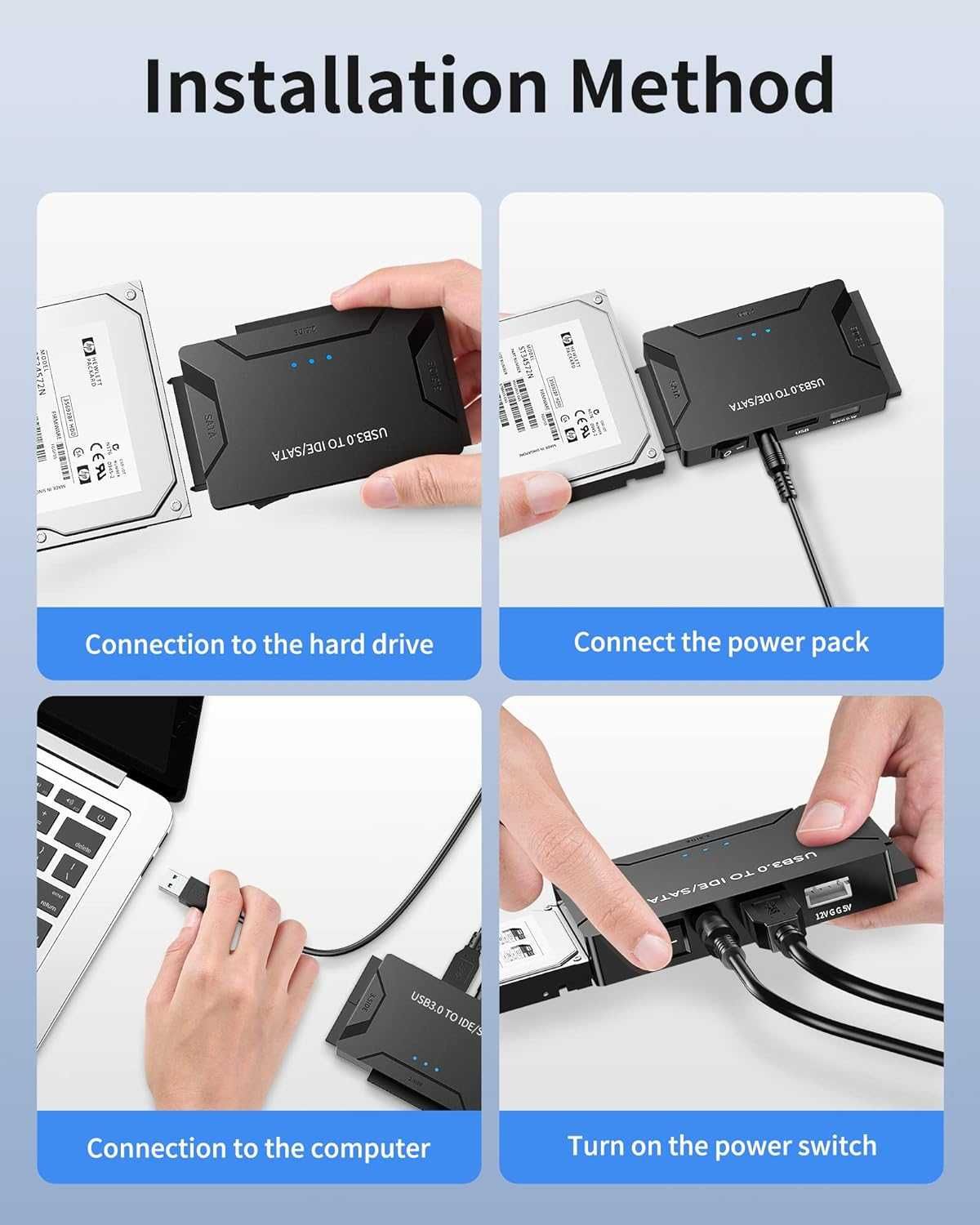 Adapter IDE/SATA Posugear, konwerter  usb 3.0 do dysków 2,5 i 3,5