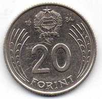 Монета 20 форинтов, 1984г.