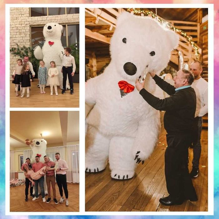 Biały Miś Tancerz Alvaro Jessica – Atrakcja na Wesele, Urodziny, Event