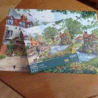 Puzzle Corner Piece - Village in Spring. 1000 elementów