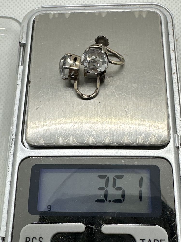 Сережки срібло 875 серьги серебро горный хрусталь