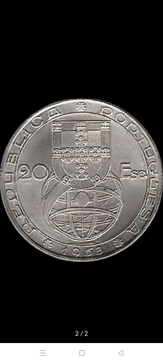 Moeda 20 Escudos 25 anos da Renovação Financeira 1953