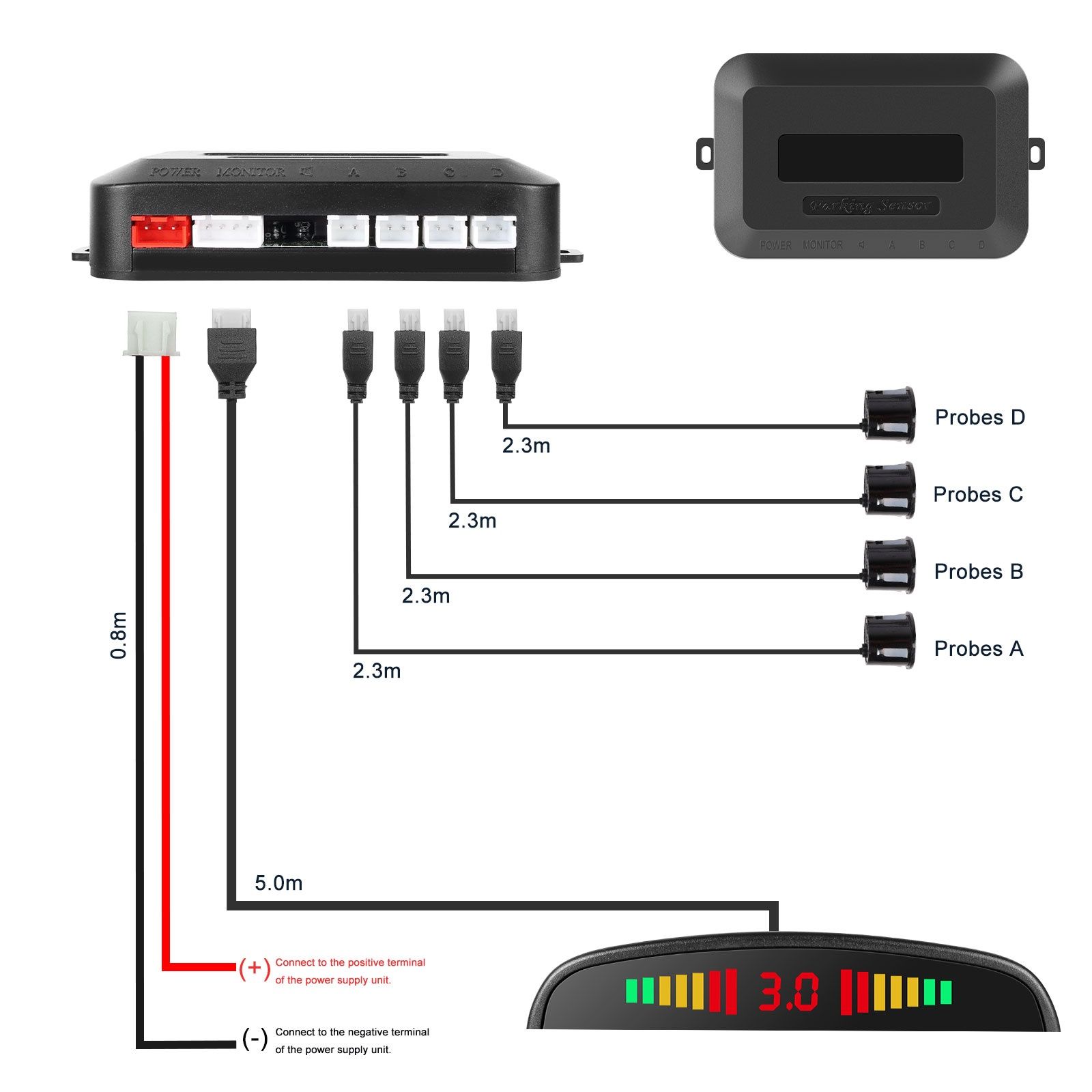 Kit de sensores automóvel de estacionamento UNIVERSAL NOVO