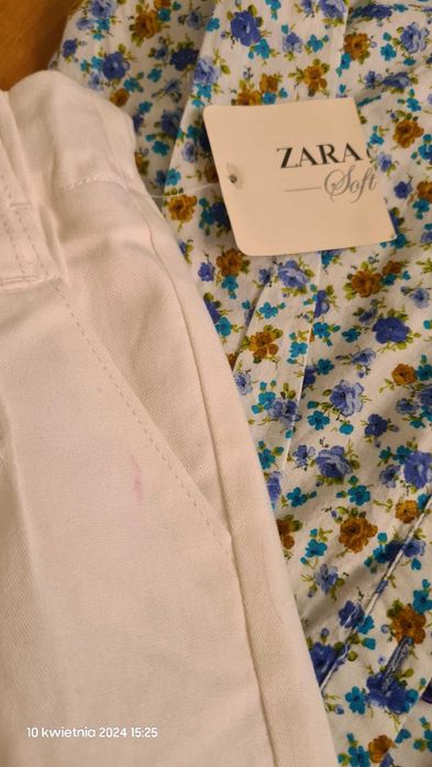 Zestaw Zara nowe spodnie i bluzka w bdb stanie 110