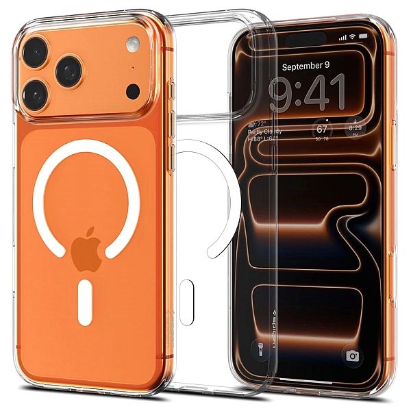 Etui Spigen Liquid Crystal MagSafe na iPhone 17 Pro - przezroczysto-bi