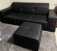 Sofa três lugares preto