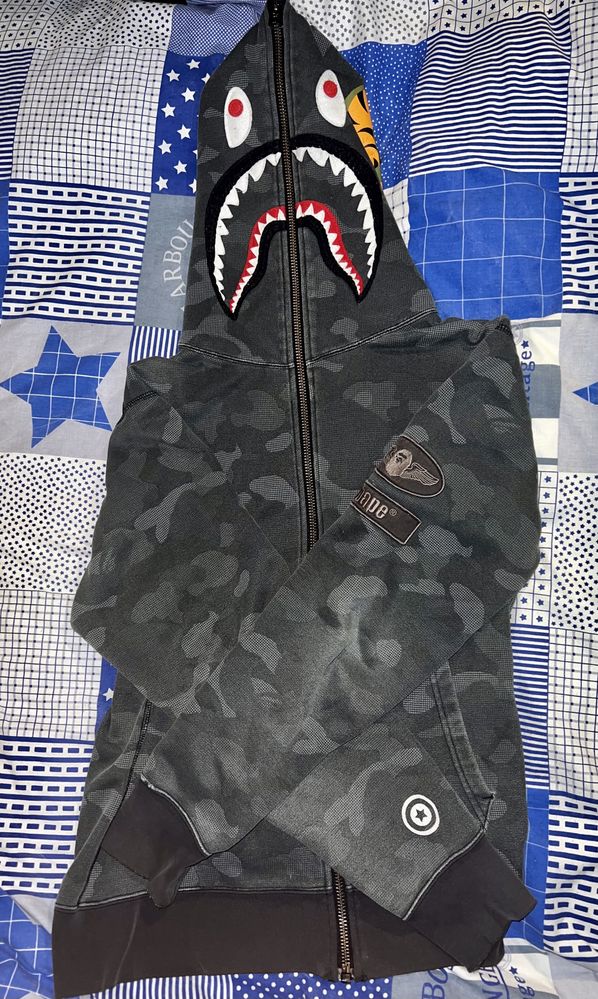 Bluza Bape Dark Dot Camo Shark Wide Full Zip Hoodie