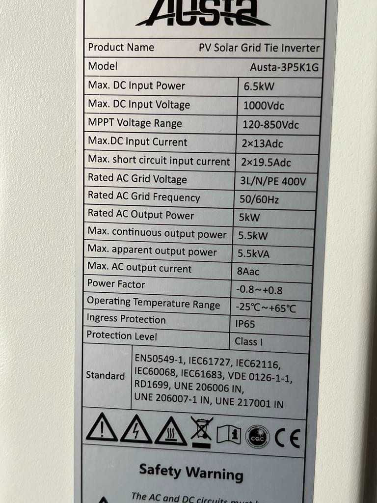 Inwerter Austa 3P5K1G falownik, powystawowy/6.5kW/Komis Krzysiek