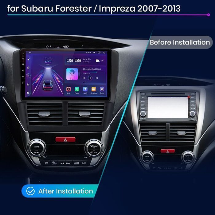 Radio nawigacja Subaru Forester 3 SH 2007 - 2013 Android Auto CarPlay