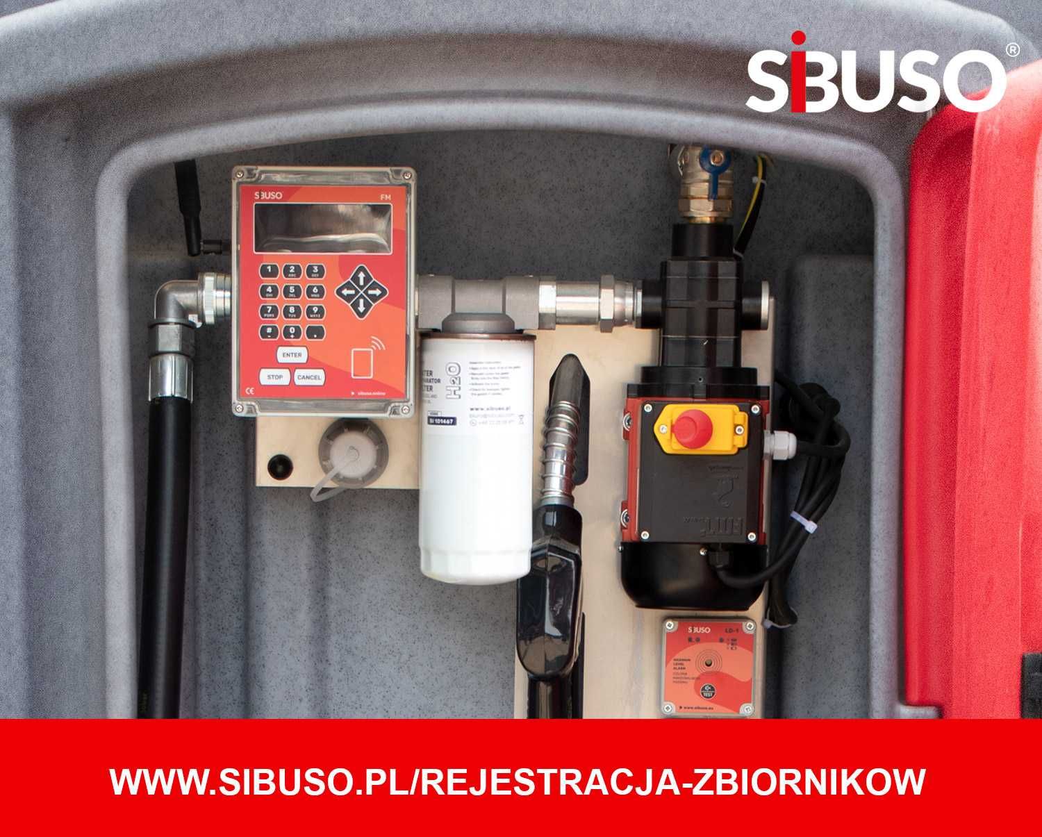 Zbiornik paliwo olej napędowy SIBUSO NVCL 1500 5lat gwarancji na pompę