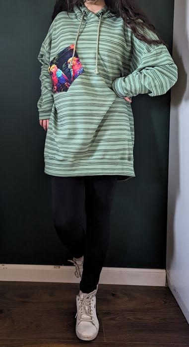 Auri&Lili NOWA ciepła dresowa bluza OVERSIZE z kapturem M L