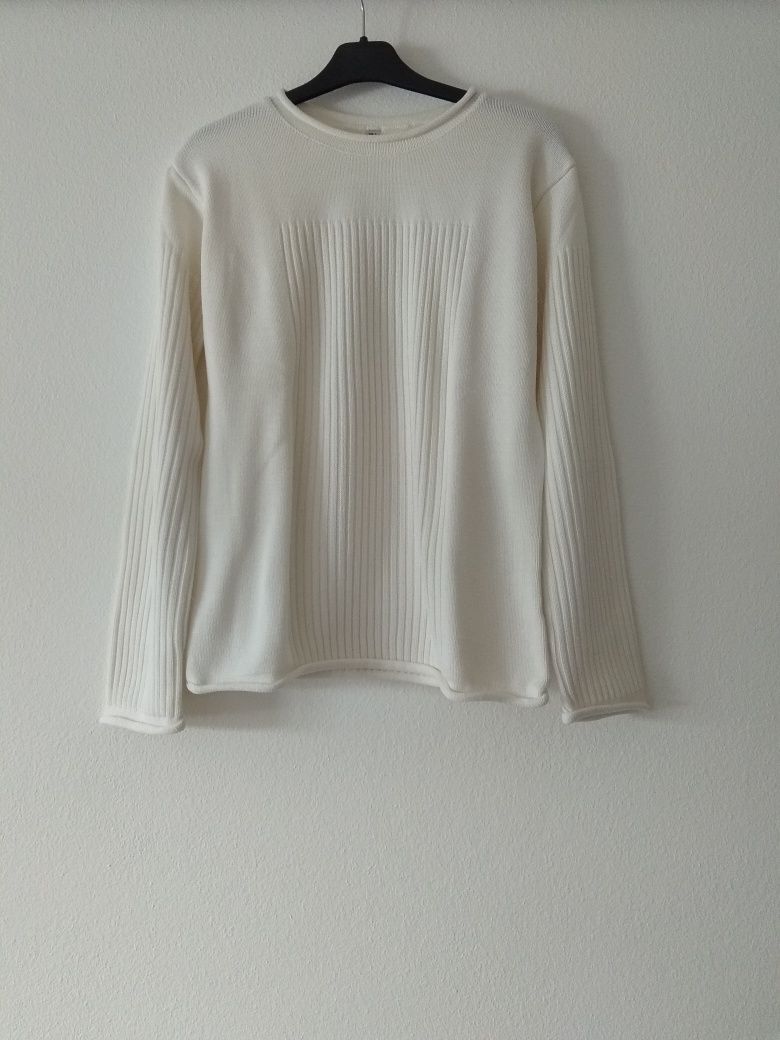 Camisola malha branca algodão