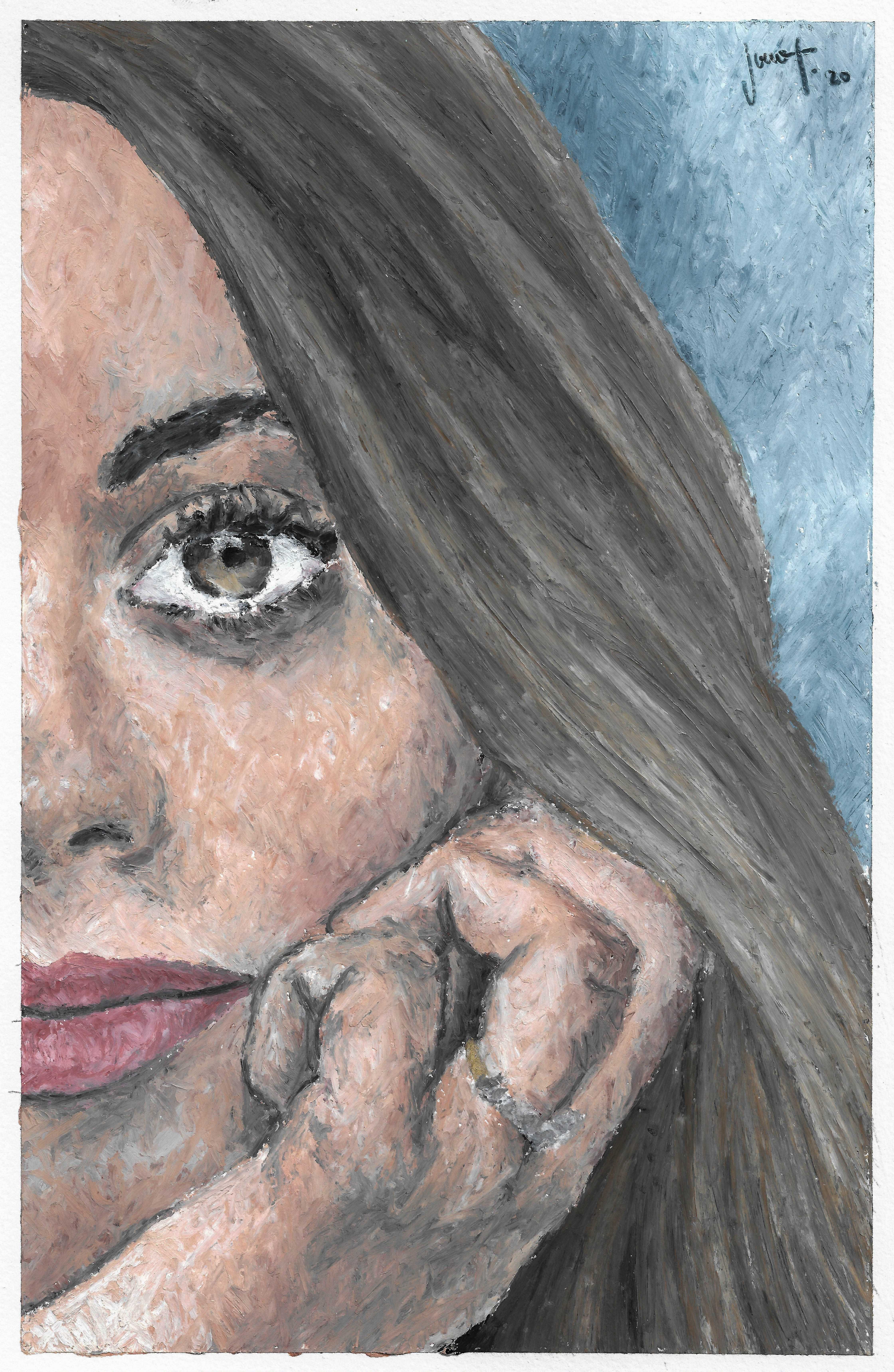 Joao Filipe, Pintura original (Rocio Camacho), pastel de óleo, 30x20cm