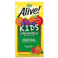 Мультивитамины для детей 120 шт. со вкусом апельсина и ягод