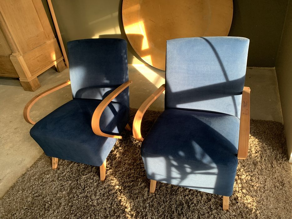 Fotele a'la Hallabala granatowe