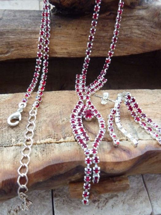 Okazja! Piękny komplet bizuterii wieczorowej-czeskie kryształy