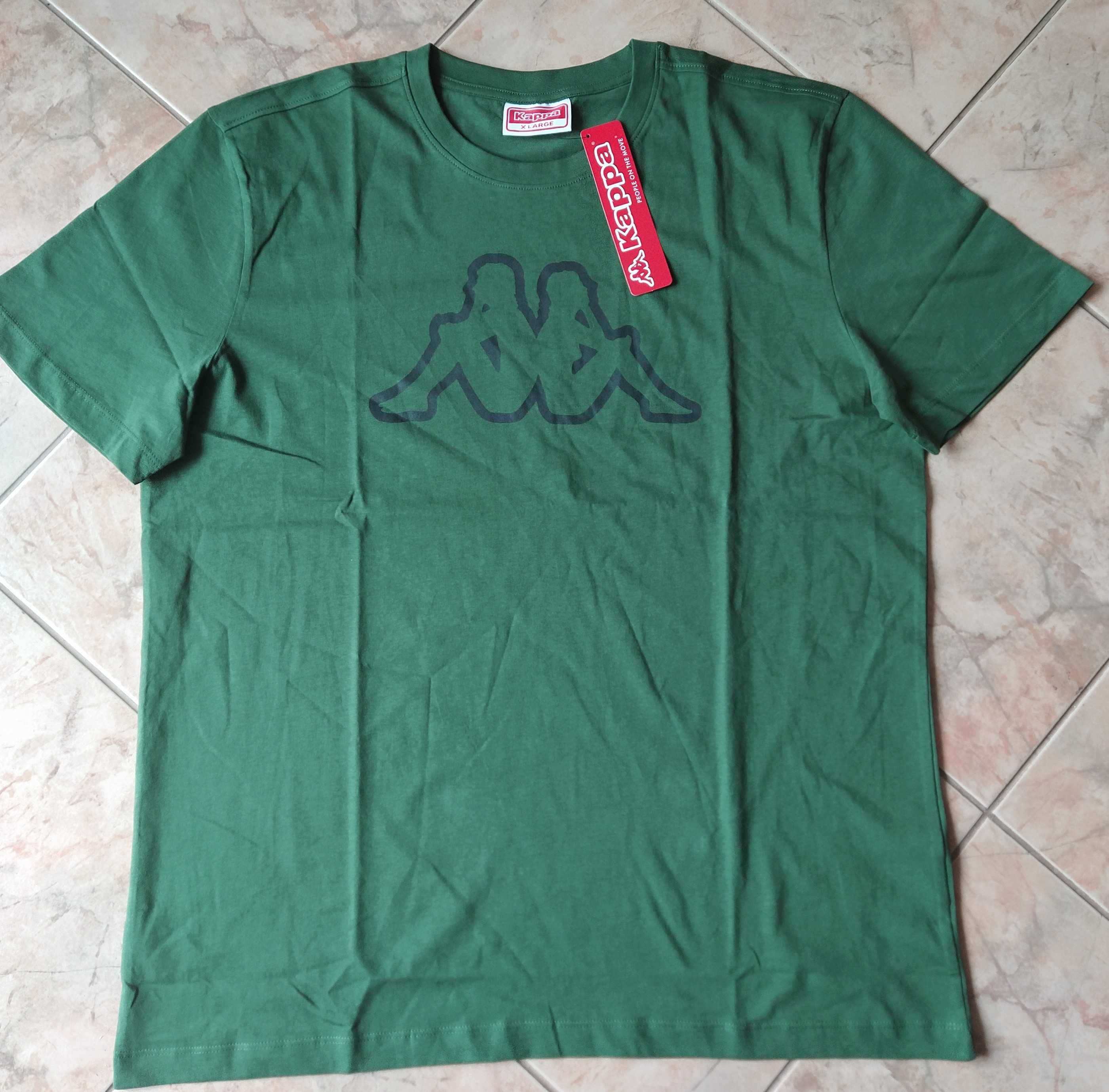 Koszulka T-shirt męski zielony Kappa L, XL - nowa 100% bawełna