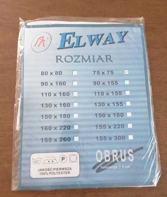Obrus biały kwadratowy Eleway 75x75cm