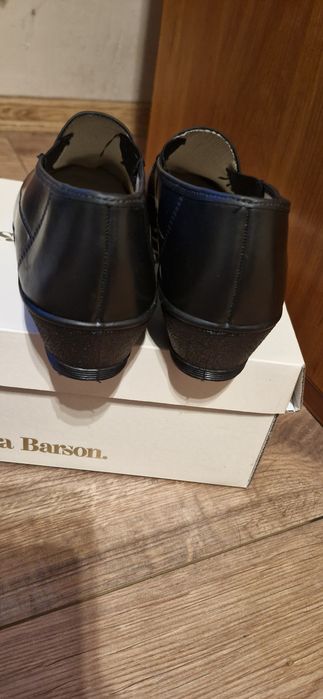 Buty mokasyny czarne damskie 39